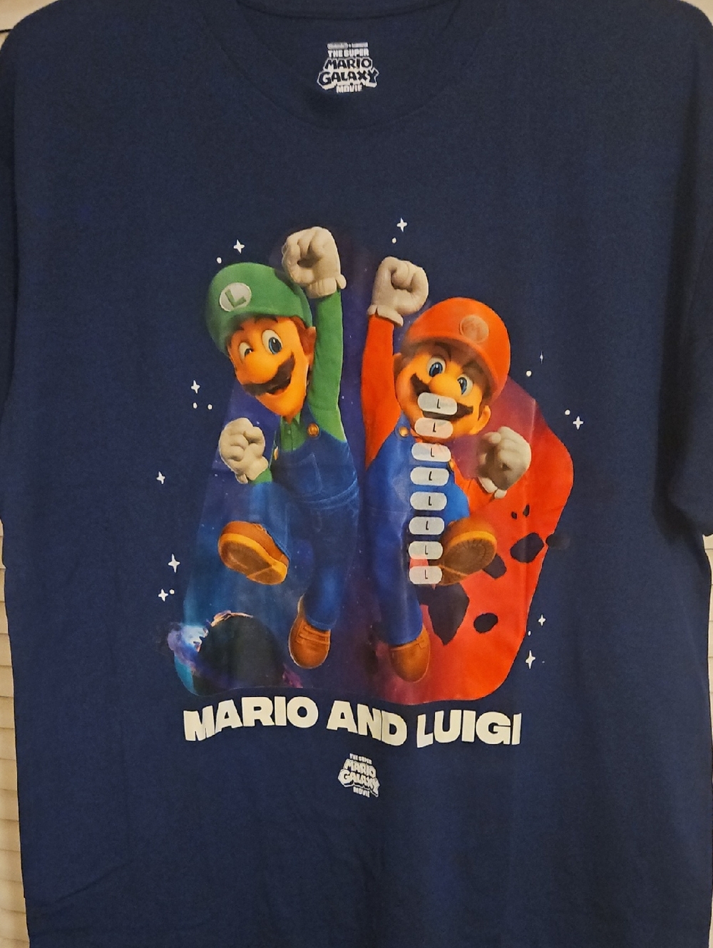 Nintendo Super Mario Galaxy Tee in Navy with Green and Red Artwork